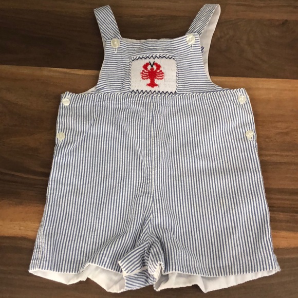 EUC Little Threads 24 mo smocked lobster Jon-Jon - Picture 1 of 2
